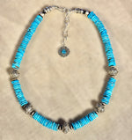 SP4 Santa Fe Pearls with Turquoise and Sterling Bead Necklace