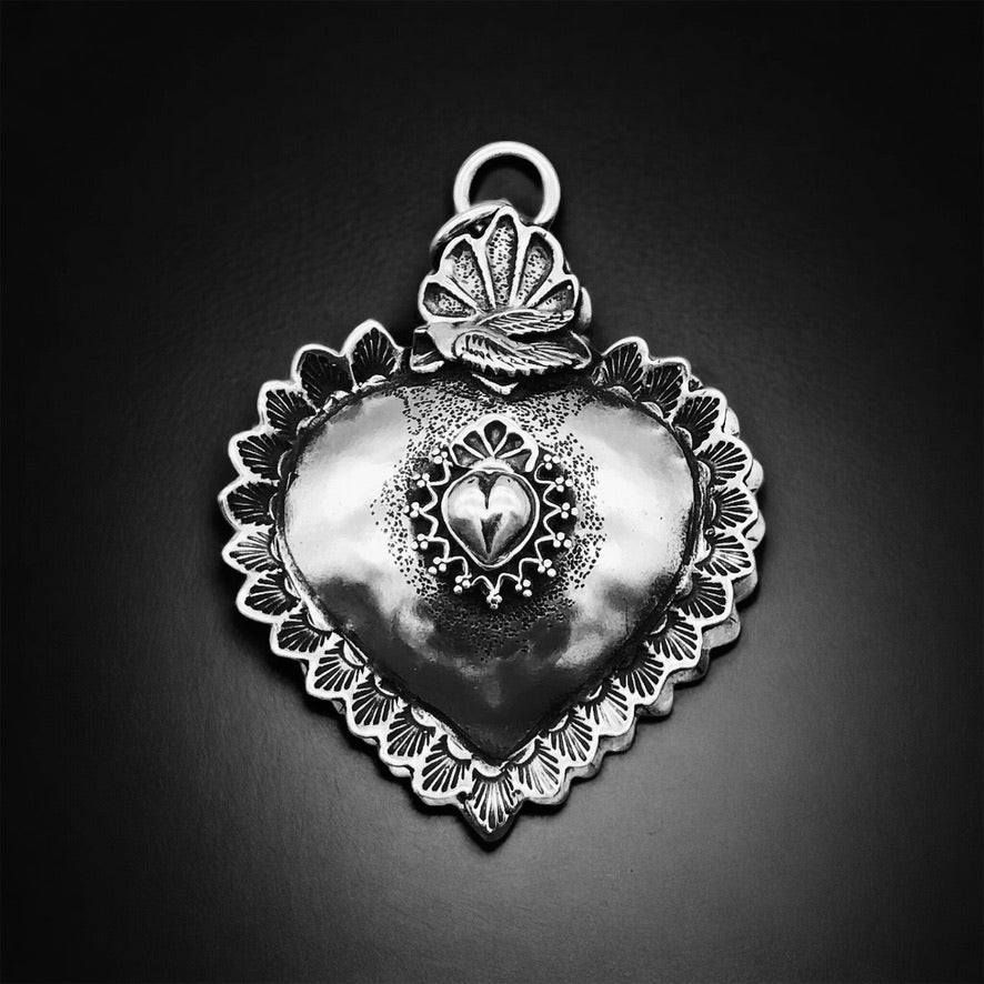 SFB30A Double Sided Open Heart Pendant