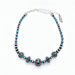 SP4 Santa Fe Pearls with Turquoise and Sterling Bead Necklace