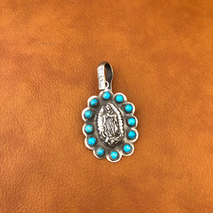 PTG4 Turquoise Wrapped Large Guadalupe Pendant