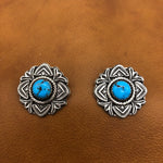 E308 Rose Window Turquoise Earrings