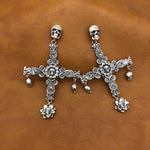 E170 Skull Cross Earrings