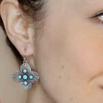 E141A Sunrise Cross with Turquoise Earrings