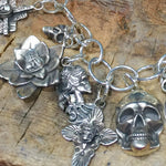 Skull Sterling Silver Charm Bracelet