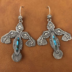 ERV3 Raven Soaring with Turquoise Earrings