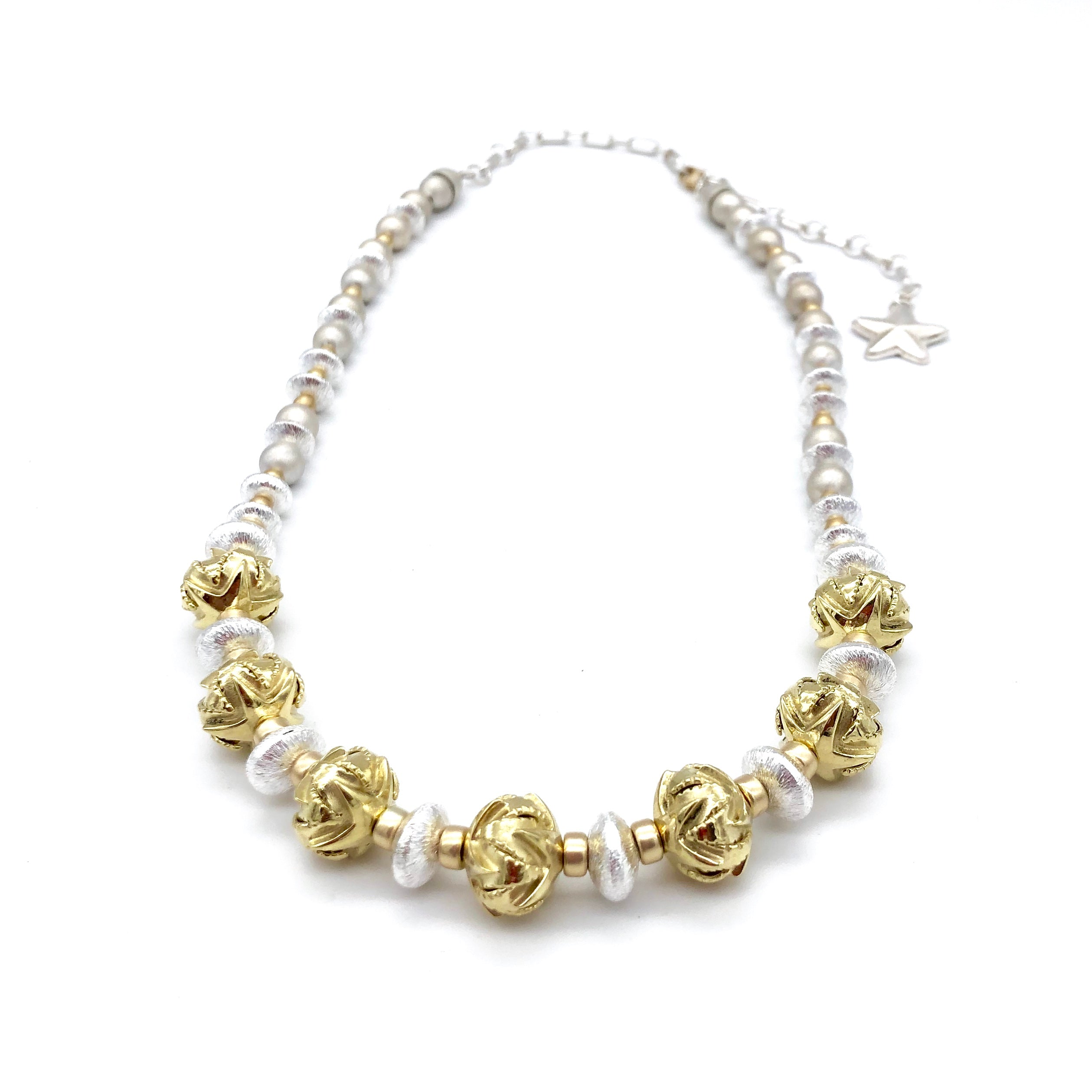 SFP100 18k Gold Seven Star Santa Fe Pearl Necklace