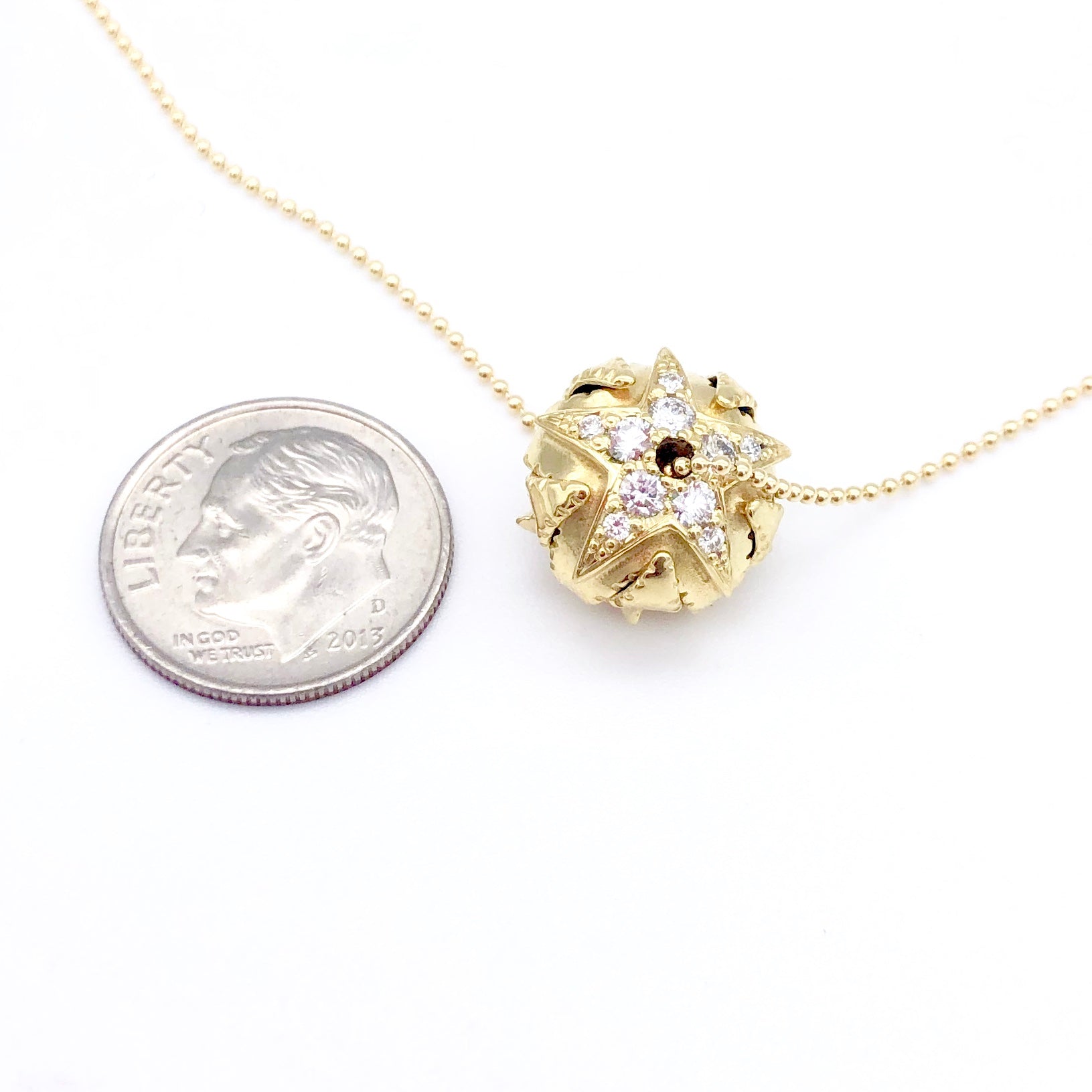 18k Gold Star Diamond Pave´ Santa Fe Pearl Necklace