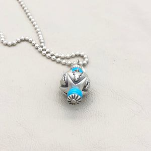 Santa Fe Pearl Sterling Silver Star Bead with Turquoise