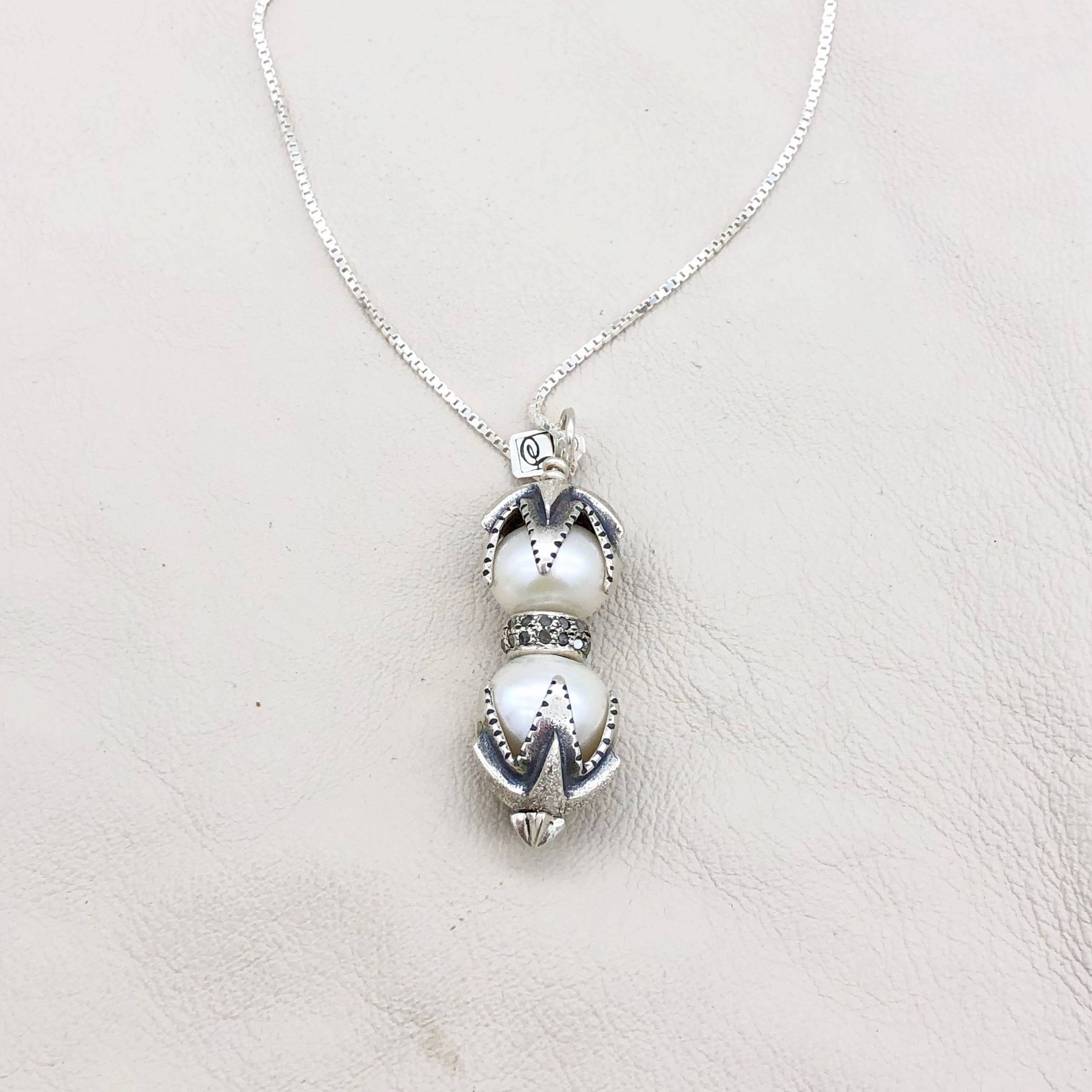 Santa Fe Pearl Sterling Silver Star Bead Two Pearls