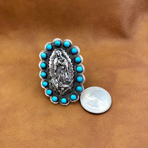 GR5 Large Turquoise Wrapped Guadalupe Ring