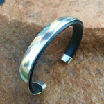 C35 Hollywood  Leather and Silver Cuff