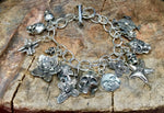 Skull Sterling Silver Charm Bracelet