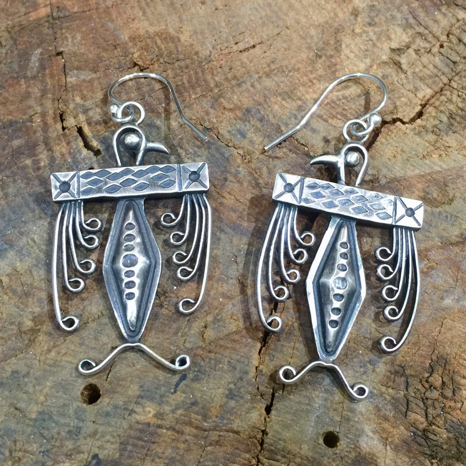 E11 Taos Thunderbird Sterling Silver Earrings