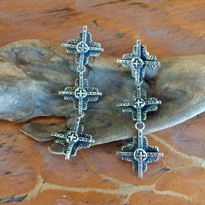 E113T Triple Tesuque Cross Earrings
