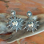 E122 Double Sacred Heart Earrings
