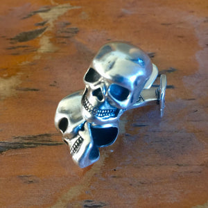 CLS8 Classic Full Skull Sterling Silver Cuff Links