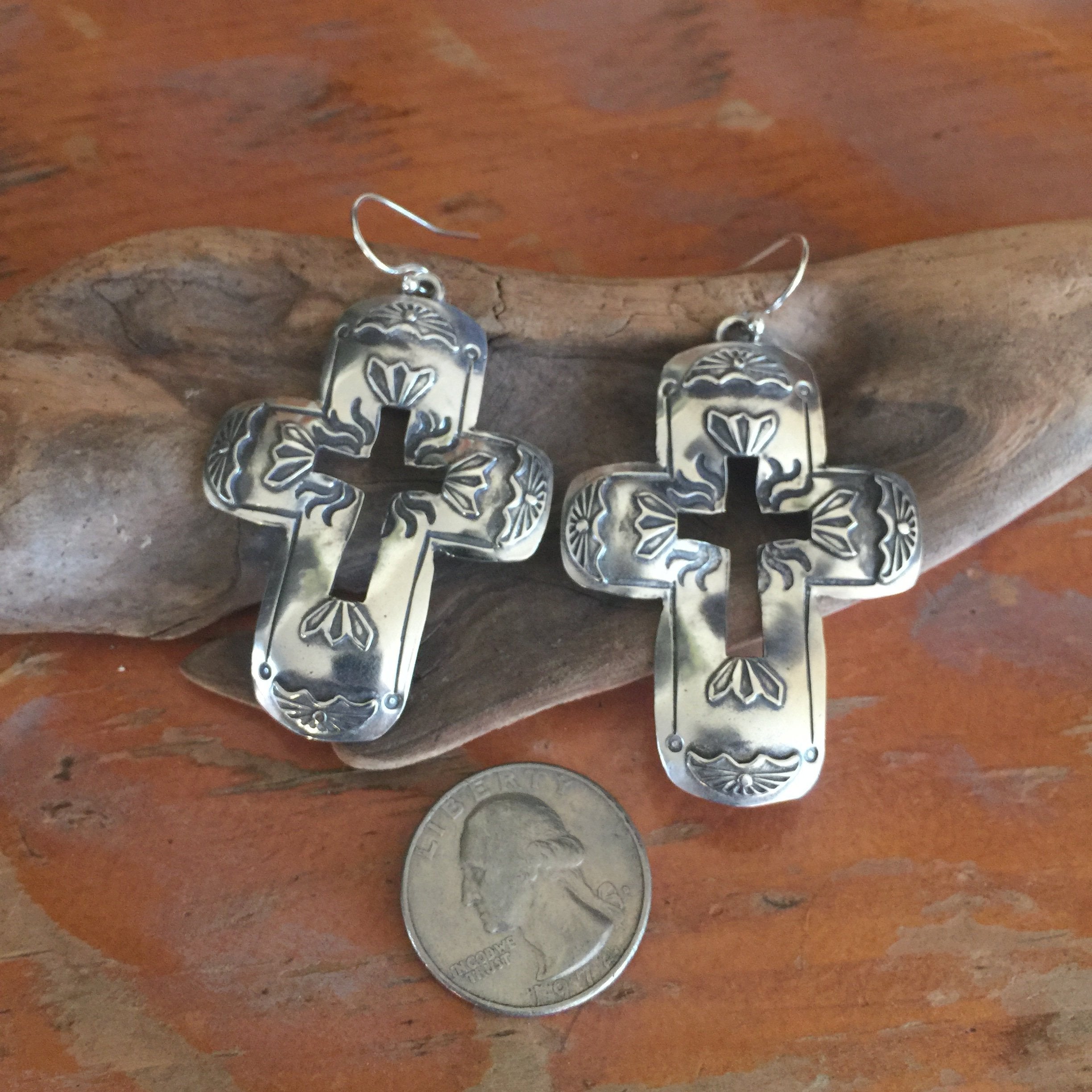 E385 Cristo Rey Cross Earrings