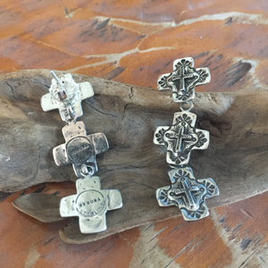 E94T Triple Galisteo Cross Earrings