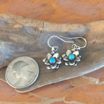 E164 Desert Flower Garnet or Turquoise Earrings