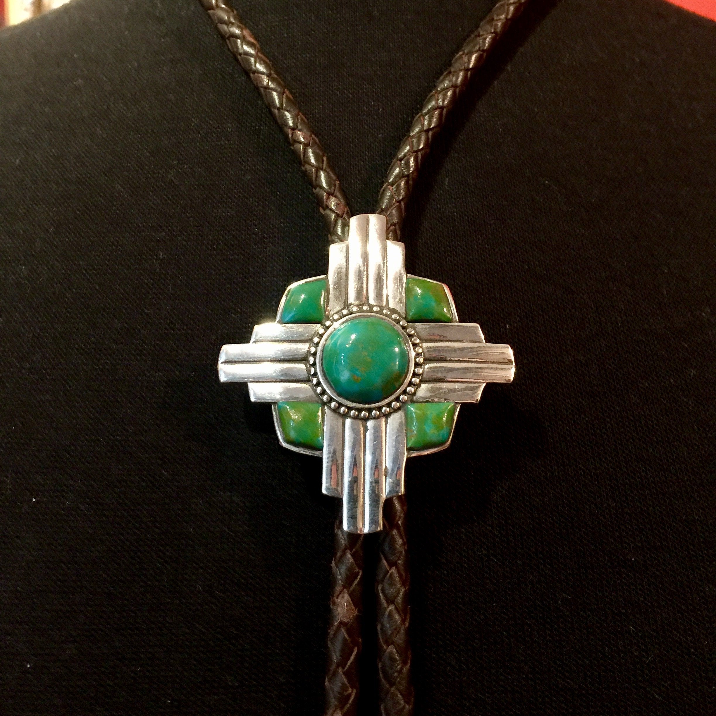 Zia Inlay Turquoise Bolo Necktie Exclusive Original Design