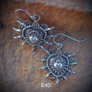 E40 Double Sacred Heart Earrings