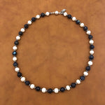 PN4 White Pearl and Black Labradorite Necklace